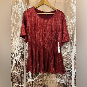 LuLaRoe Elegant XL Emma Sparkling Red Top